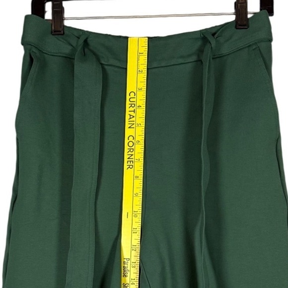 BODEN Ponte Pull On Crop Trousers, Green, Attached Belt Cotton Stretch, Size 8R - Picture 5 of 10